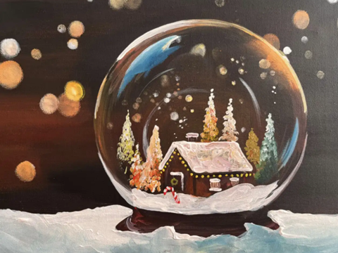 brush party snow globe